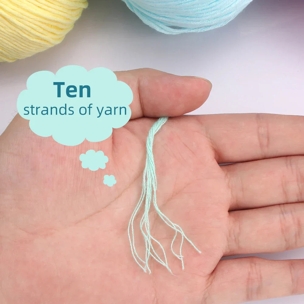 QJH 100% Cotton Yarn, Cotton Baby Sport Weight