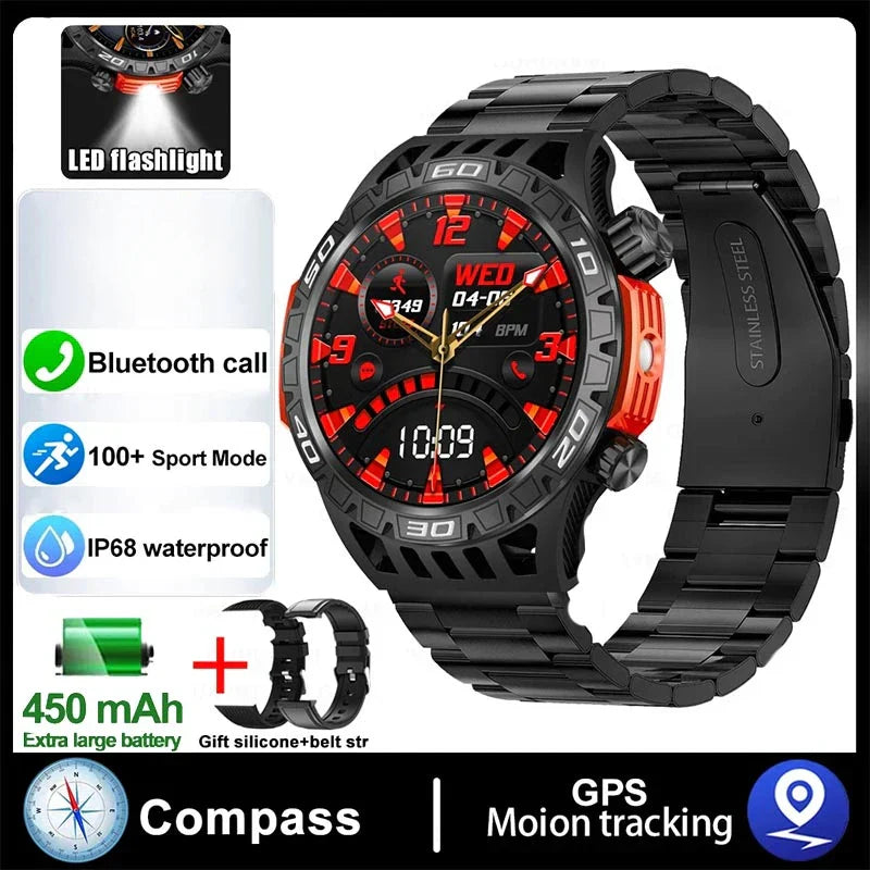 2024 New Smart Watch Men Outdoor Military Sports