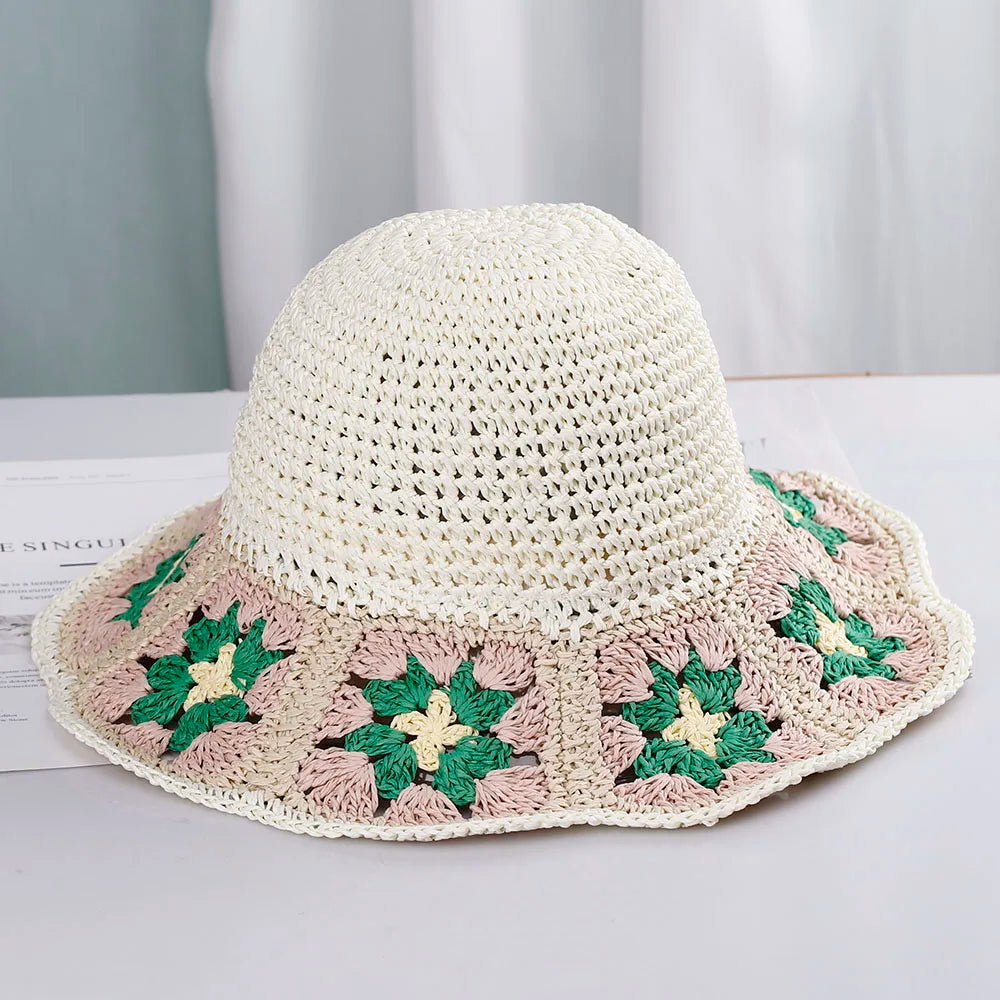 NEW 2022 Womens Straw Hats crochet hat bucket