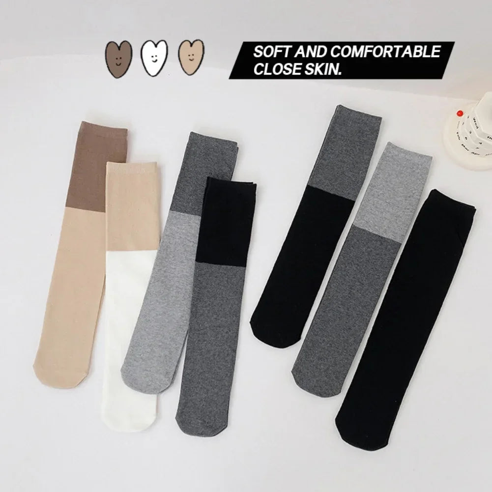 35-42cm Kids Girls Splicing Stockings Winter Warm High