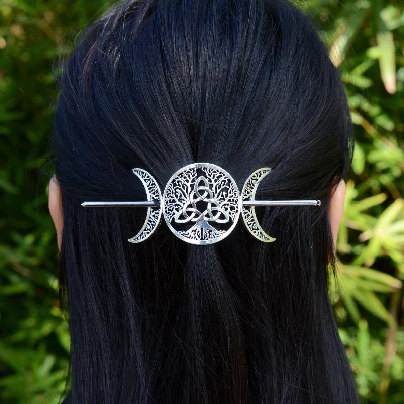 Witch Bat Hairstick Black Gothic Barrette Pagan Vampire