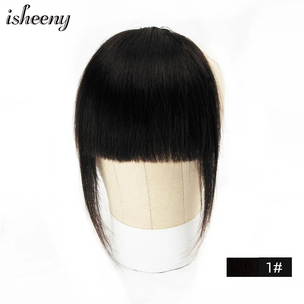 Isheeny Human Hair Bangs 3 Clips In Black