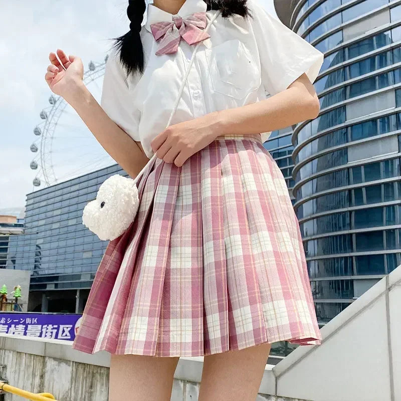 Japanese Uniform Korean School JK Uniform Shirt Plaid