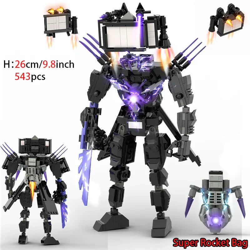 Moc Skibidi Toilet Builing Blocks Toy Titan Clock