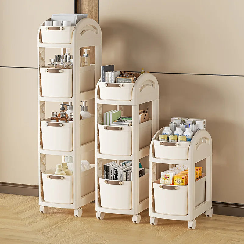 Movable Storage Trolley Kitchen Wheels Rack Small Mobile
