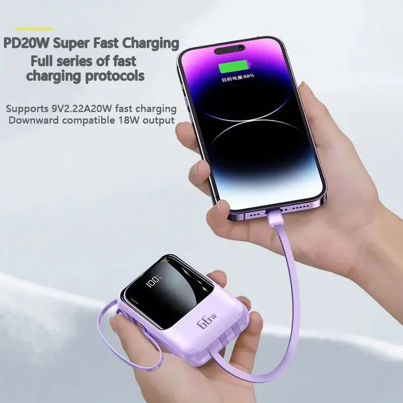 50000mAh Mobile Power Supply With BuiltIn Cable 66W
