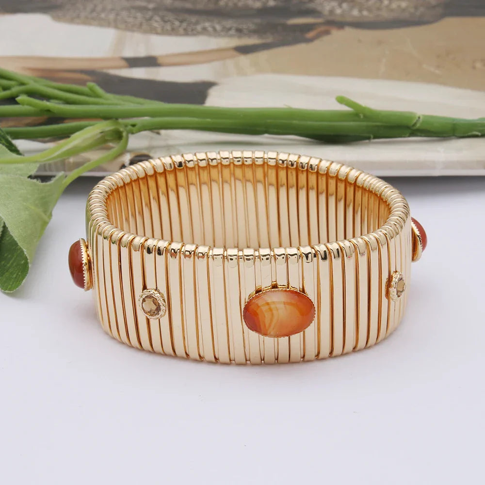 25mm Wide Spring Chain Bracelet For Woman Copper