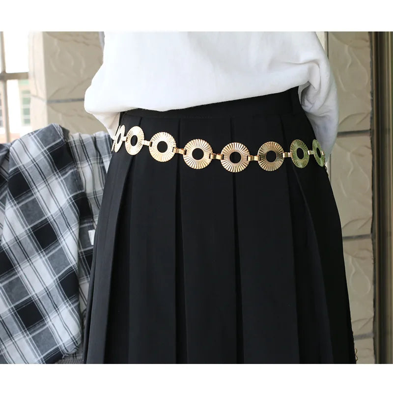 Belt Women's Lady Fashion Metal Chain Gold Color