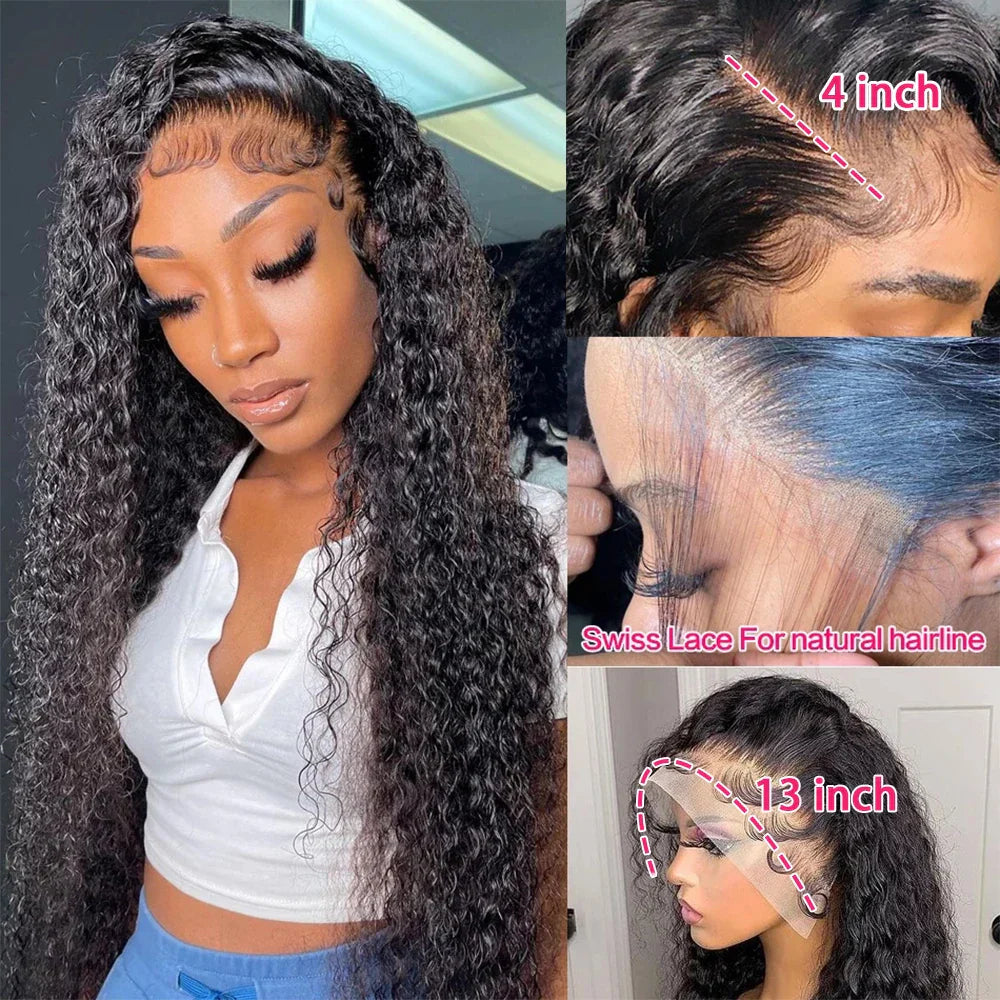 30Inch Deep Wave Transparent 13x4 13x6 Lace Frontal