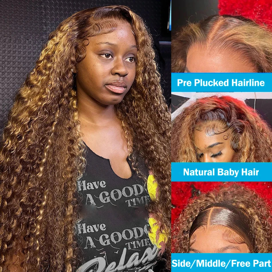 250 densisty 13x6 Highlight Ombre Deep Wave Lace