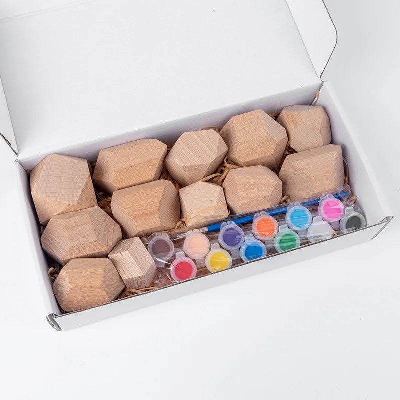 Rainbow Building Block Stacker Stone Shaped Stacking Balancing