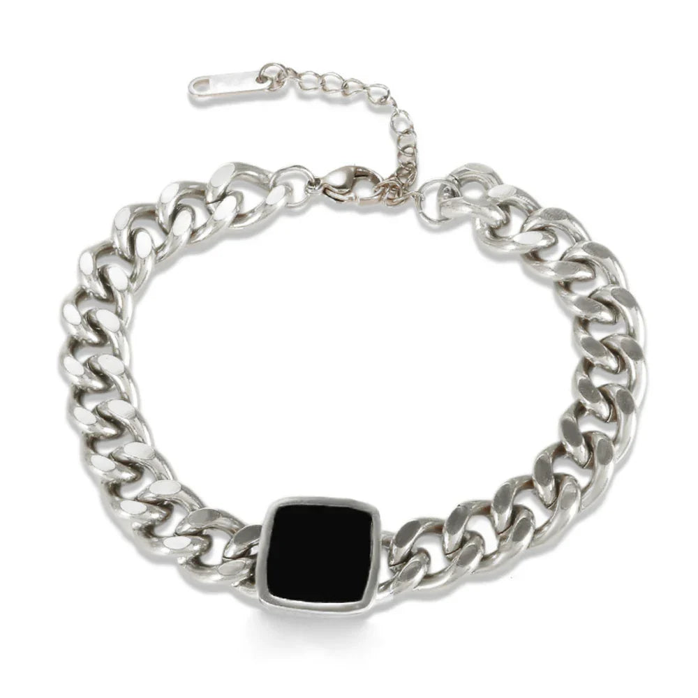 Luxury Cubic Zirconia Paneled Cuban Chain Bracelet 316L
