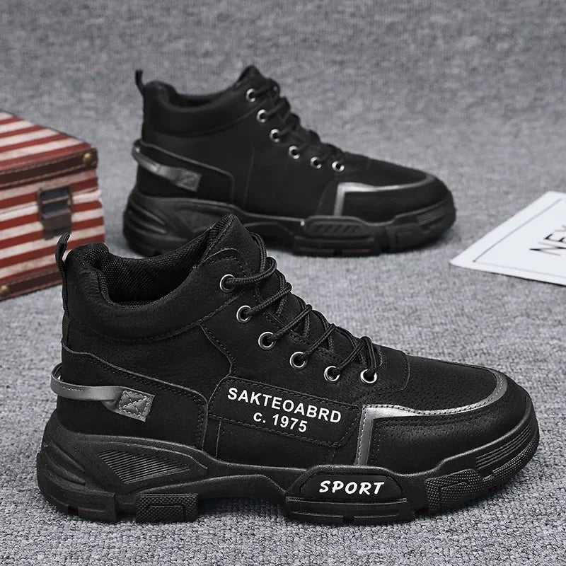 Autumn and Winter Middle Cylinder Fashion Men's Shoes