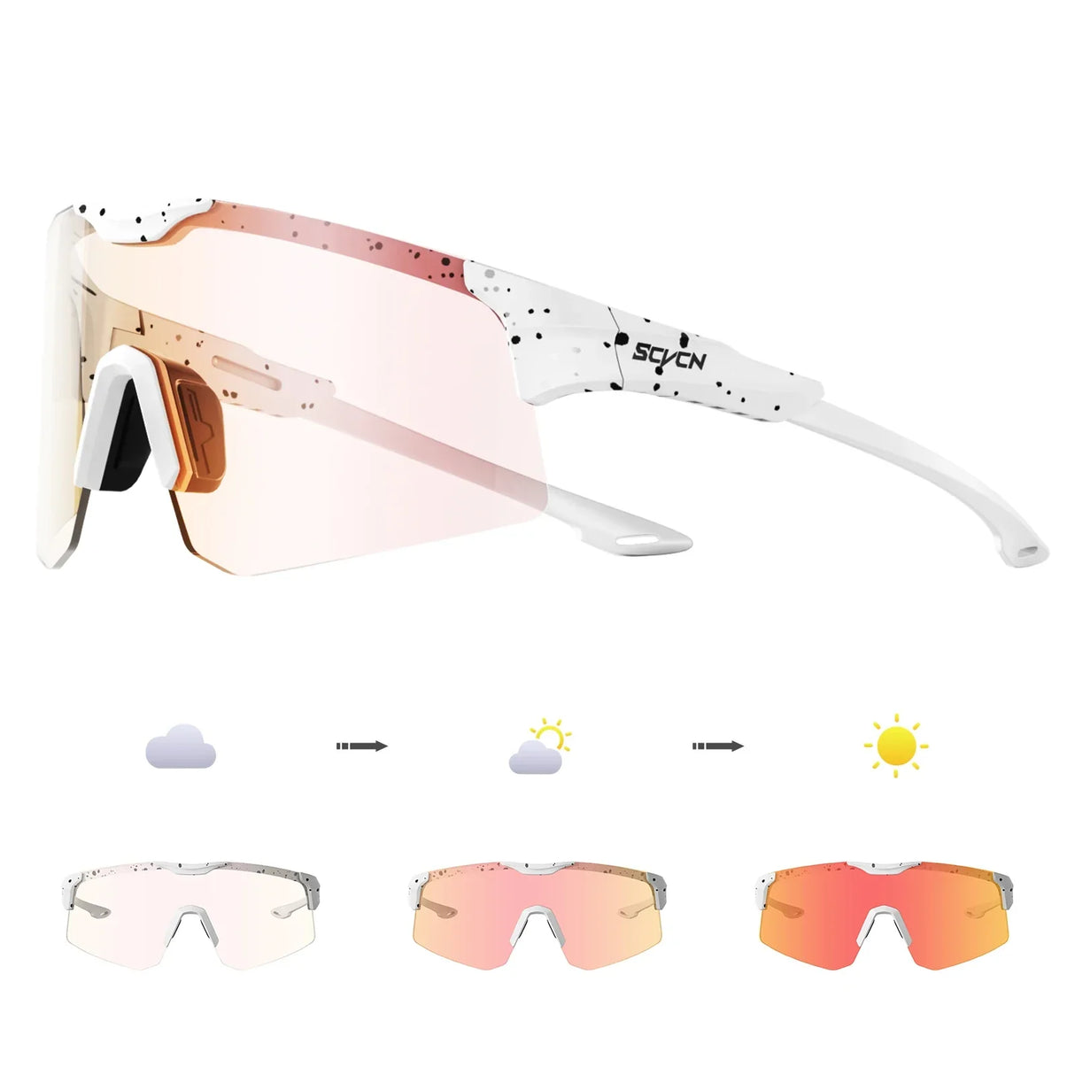 SCVCN New bicycle Photochromic Cycling Sunglasses Sports Running