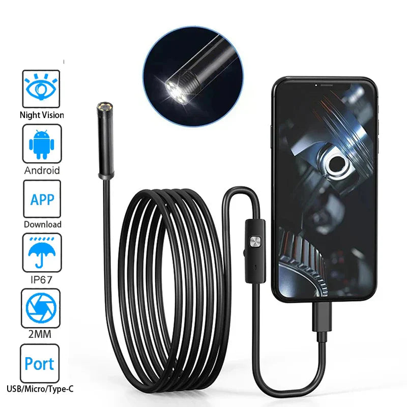 HD Mini Android Endoscope Camera 1M 2M MicroUSB/USB/TYPE