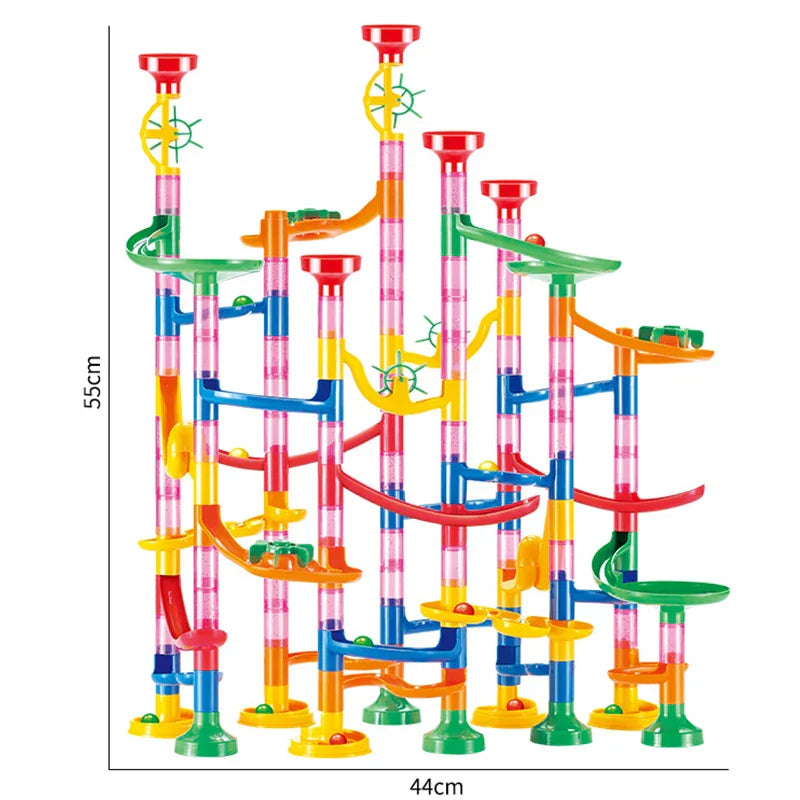 29-197pcs Set DIY Construction Marble Run Race Track