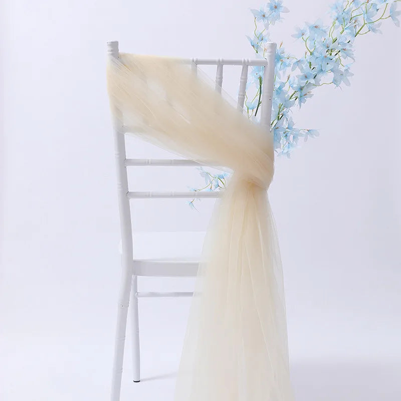 20pc/lot Tulle Sheer Organza Sashes For Wedding Banquet