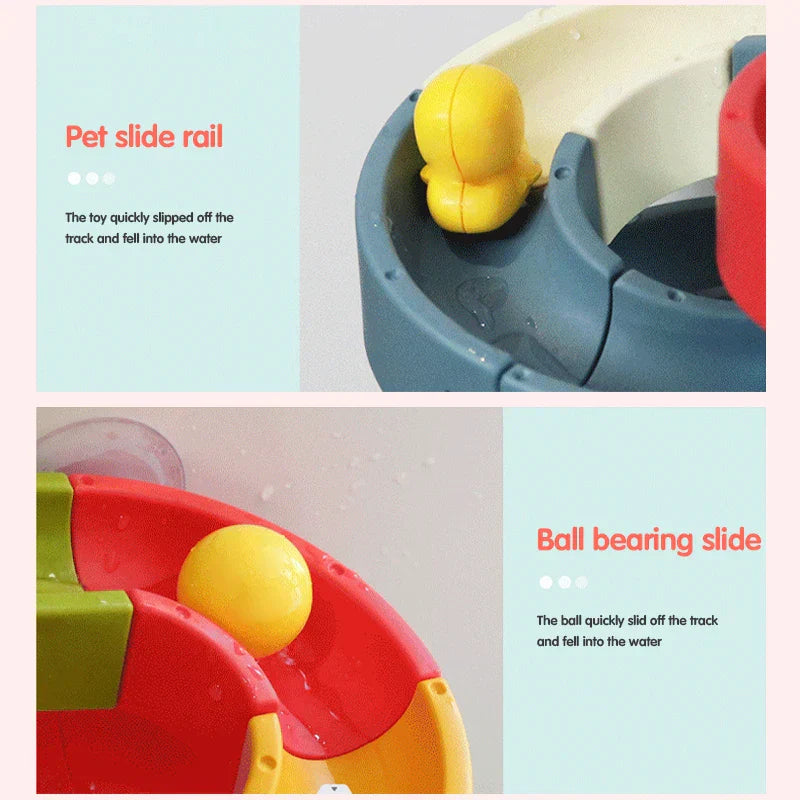 Bath Toys Baby Marble Runs DIY Assembled Slide
