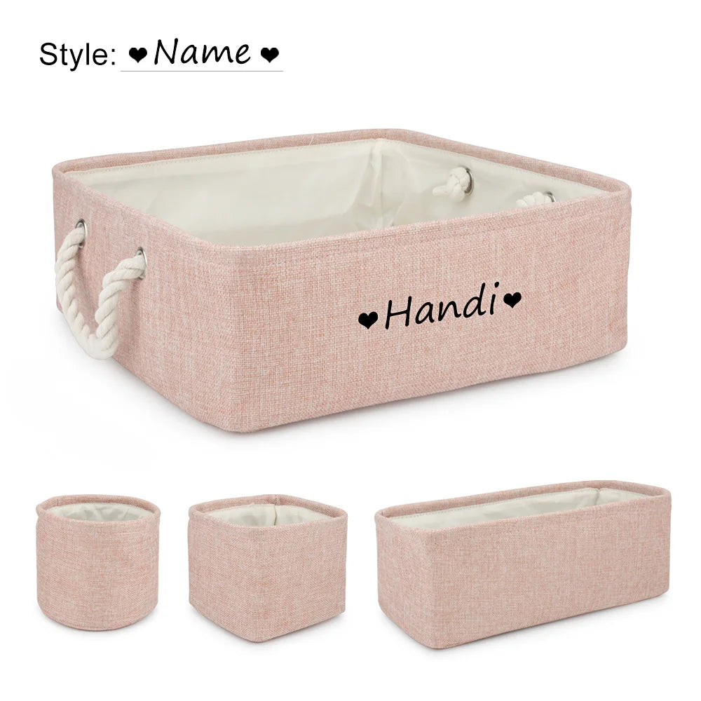 4pcs/set Customized Name Dog Clothes Storage Basket Pet