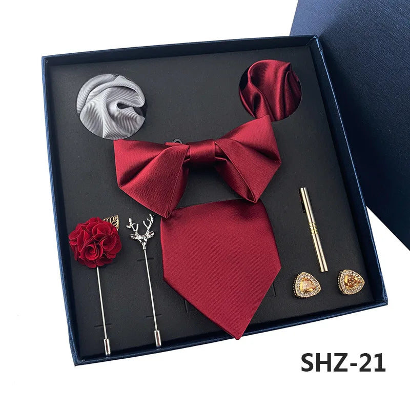 Men's Tie Set Gift Box Fashion Brand Bowtie