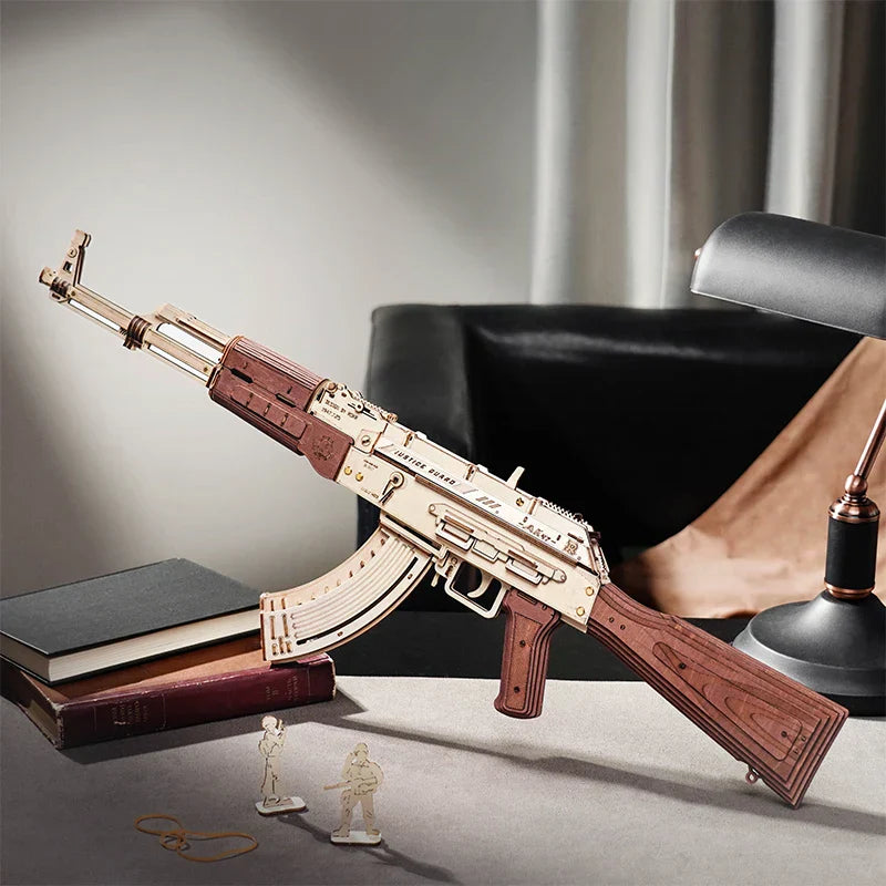Robotime DIY 3d Wooden Puzzle Toy AK-47 Assault