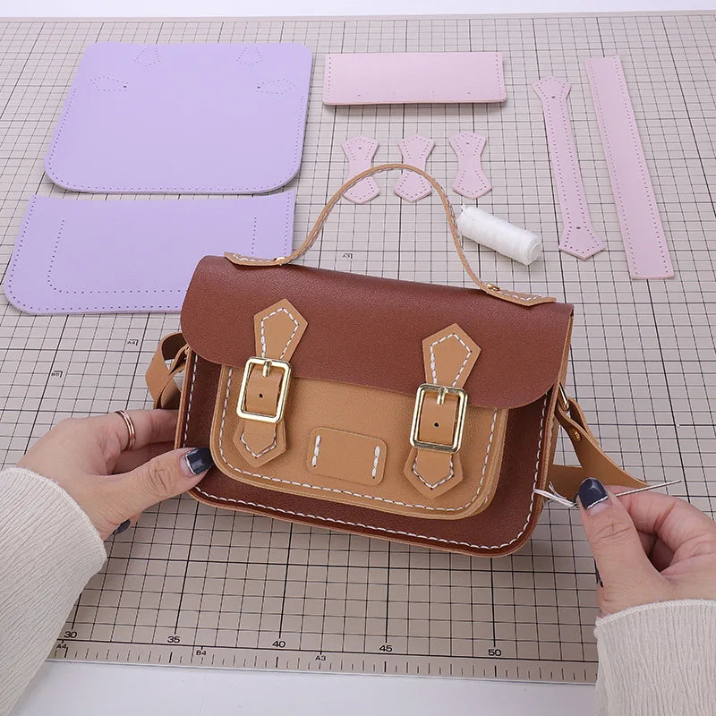 DIY Leather Cambridge Bag Handmade Sewing Women Crossbody