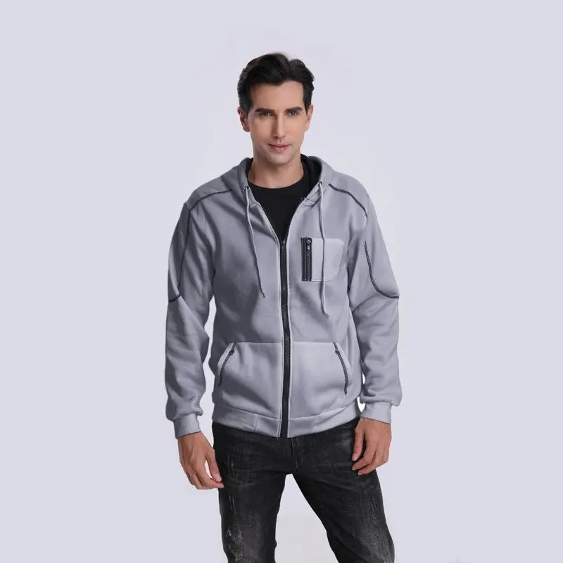 Men's Vertical Zipper Print Suit Sports Zipper Cardigan