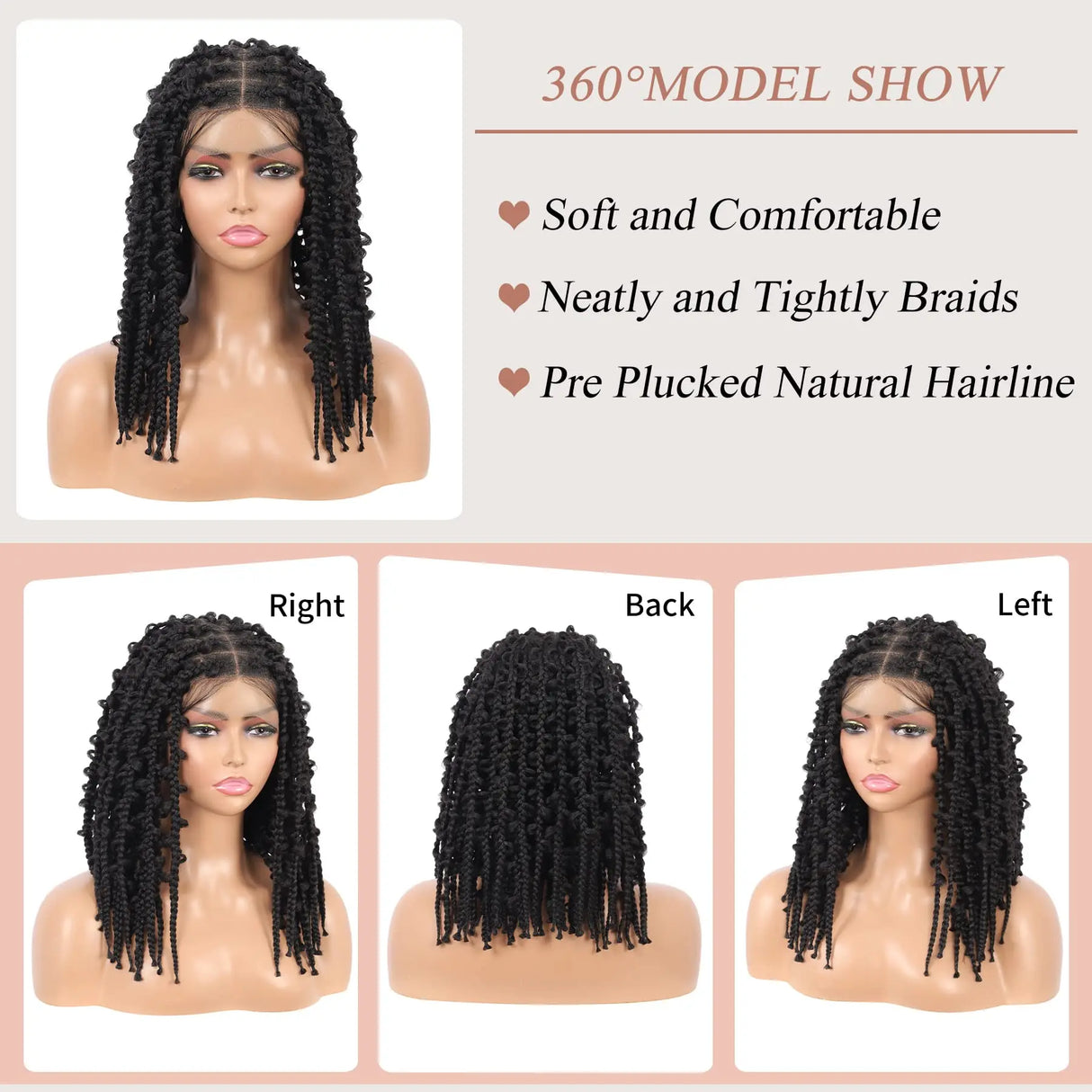 Kalyss- 14" Short Knotless Box Braided Wigs for