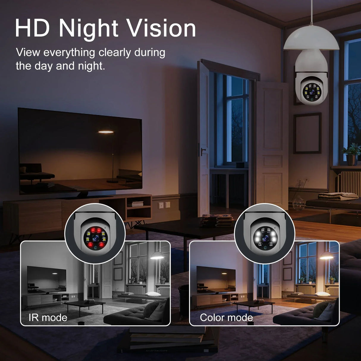 1/2/4PCS E27 Bulb Wifi Camera Surveillance Night Vision