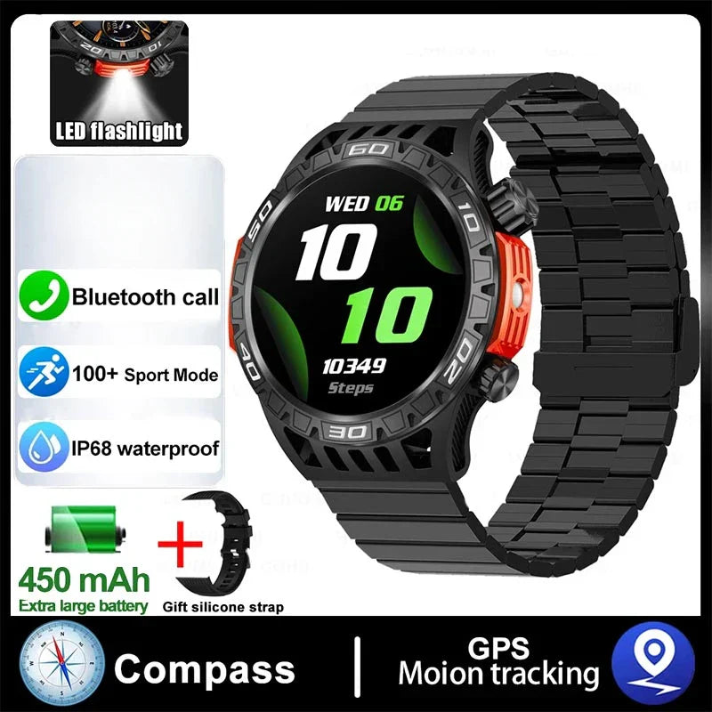 2024 New Smart Watch Men Outdoor Military Sports