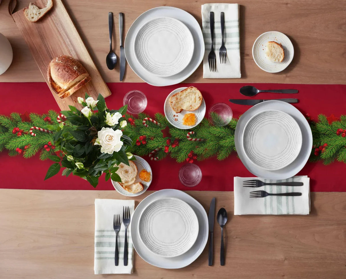 Christmas Tree Pine Needles Candy Bow Table Runner