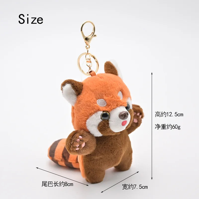 Cute cartoon red panda plush toy pendant little