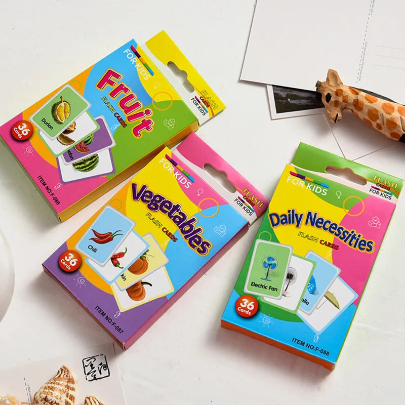 36Pcs Kids Cognition Card Shape Animal Color Teaching