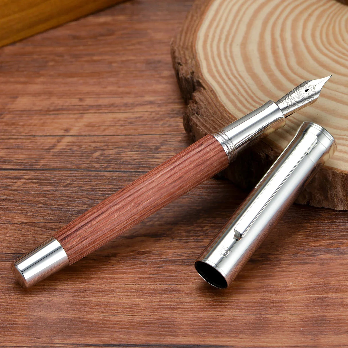 Retro Hongdian 1866 Wood Fountain Pen #35 EF/F
