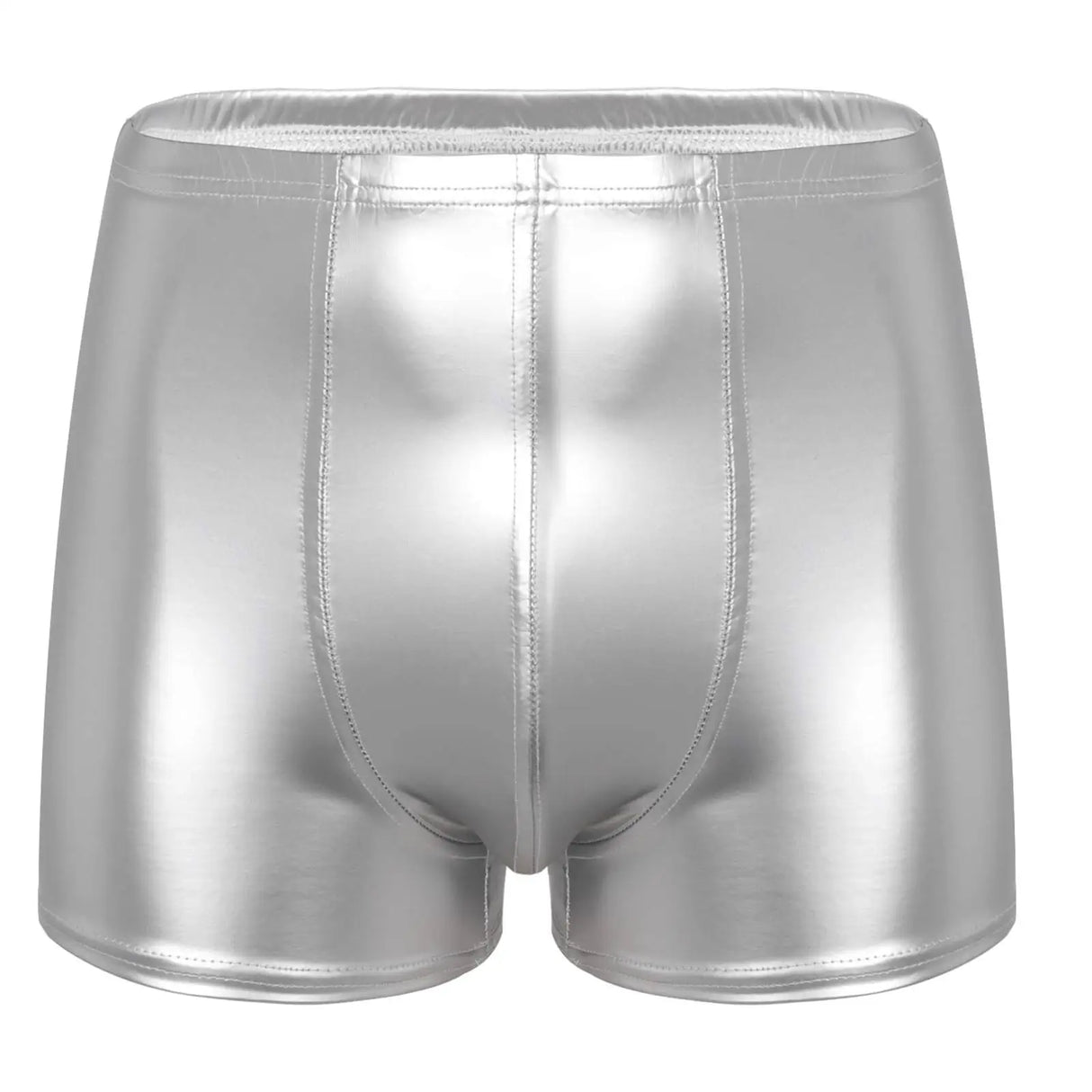 Mens Patent Leather Shorts Dance Performance Clubwear Wet