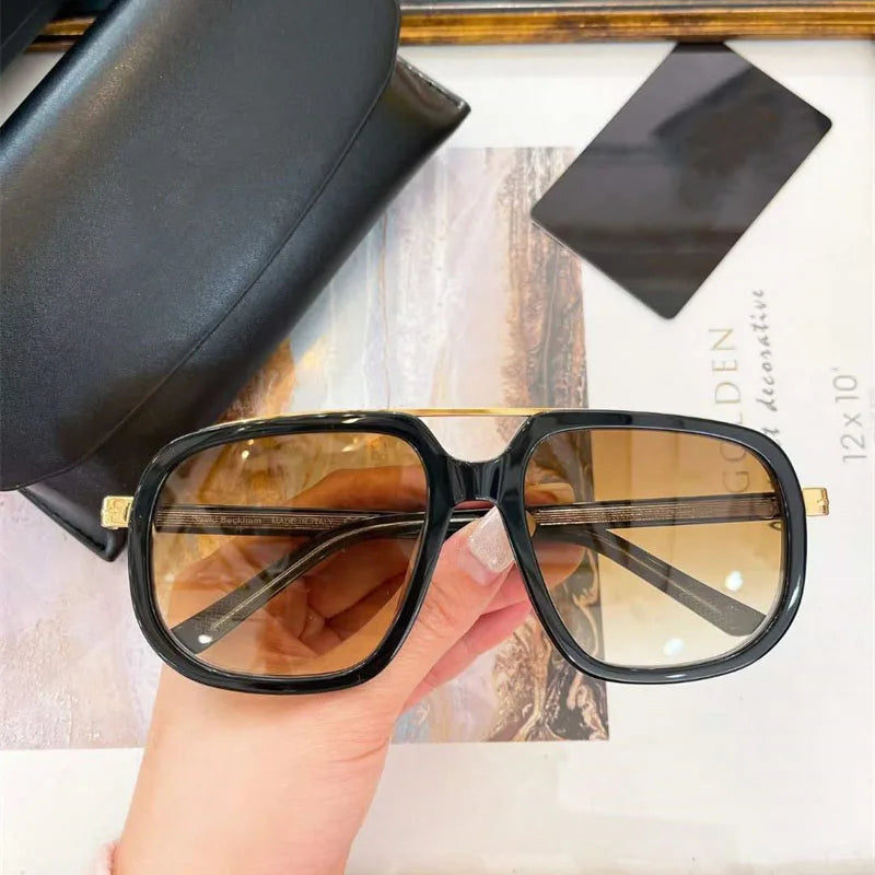 Square Double Bridge Sunglasses 7101 Men and Women