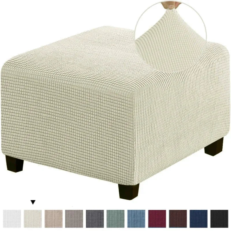 Polar Fleece Footstool Cover Durable Stretch Ottoman Cover