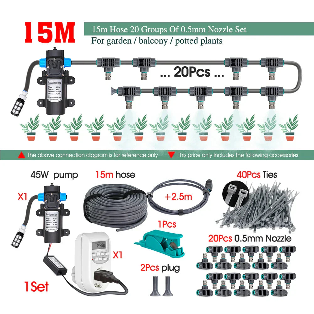 0.5MM Adjustable Spray Nozzle Automatic Irrigation Equipment 45W