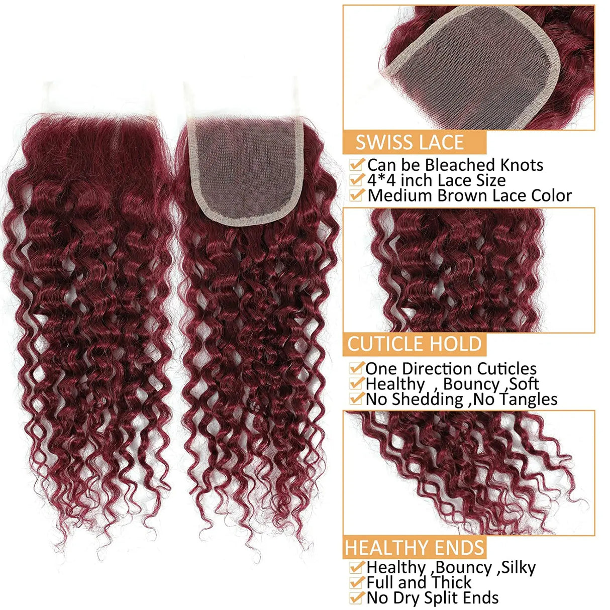 Deep Wave 30 40 Inch Curly 99j burgundy
