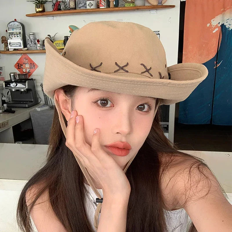 Outdoor Sunscreen Cowboy Hat Big Headband Fisherman Hat