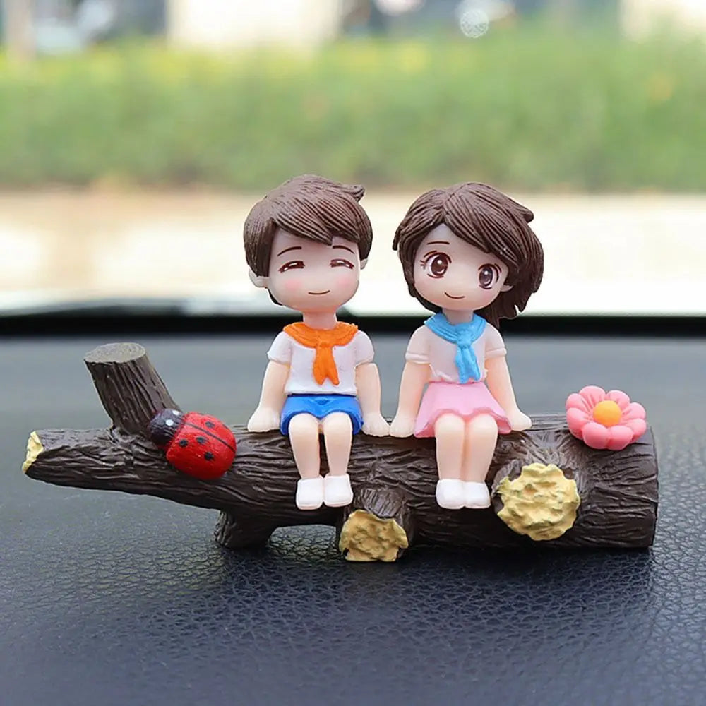 Car Decoration Cartoon Cute Couples Action Figure Figurines