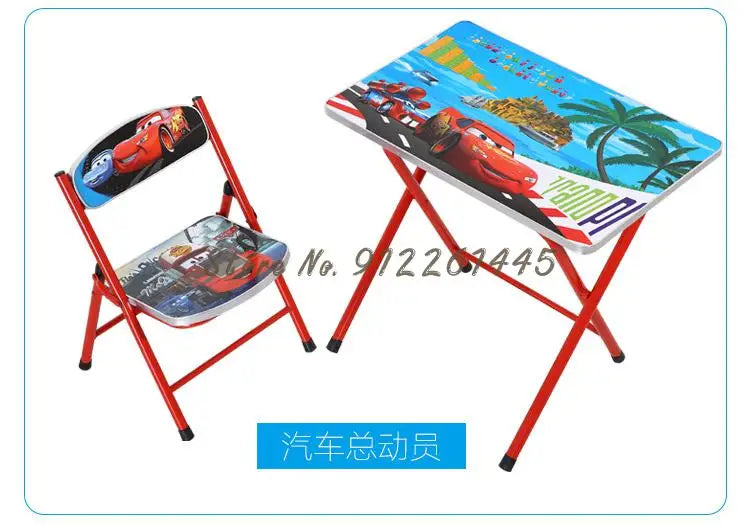 Kindergarten pupils children foldable learning tables and chairs