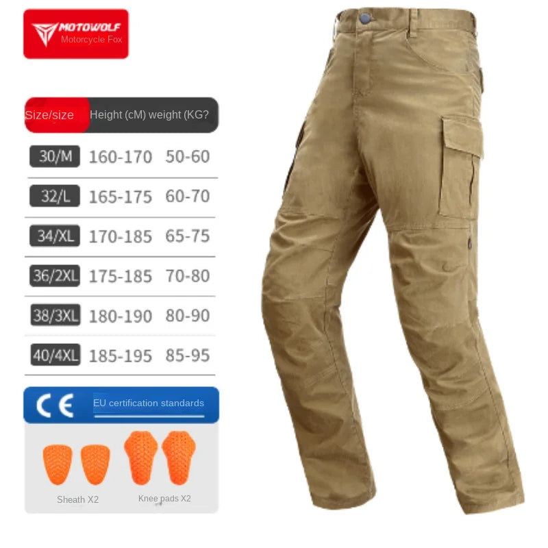 MotoWolf Motorcycle Riding Pants Men's Motorcycle Windproof And Anti Fall Pants Racing Casual Workwear Pants Biker Jeans Atv