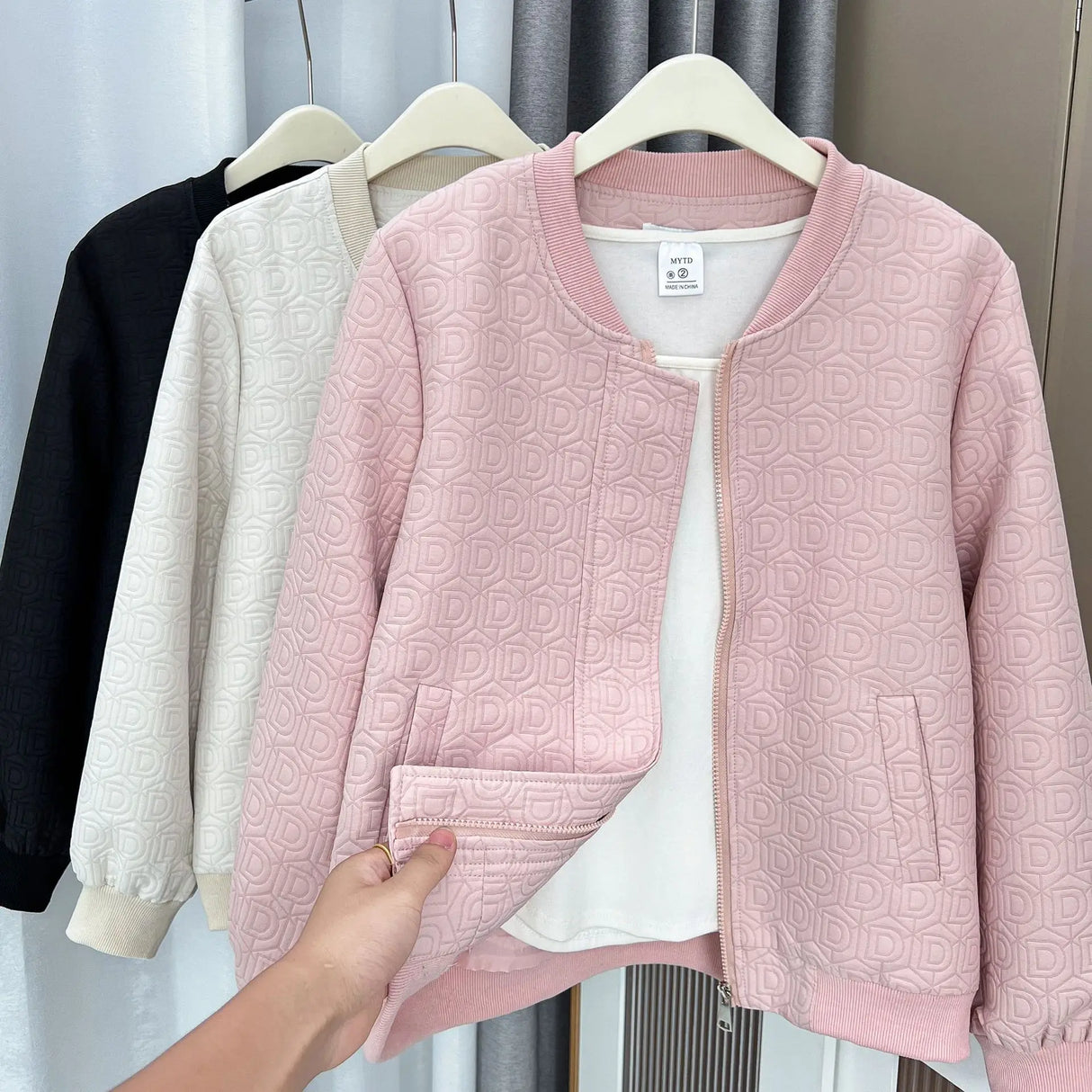 Womens Plus Size Baseball Jacket Autumn Casual Clothing