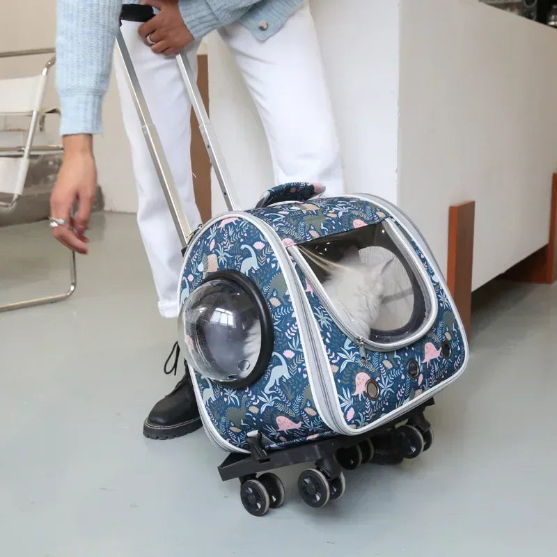 2 In 1 Large Pet Cat Backpack Stroller