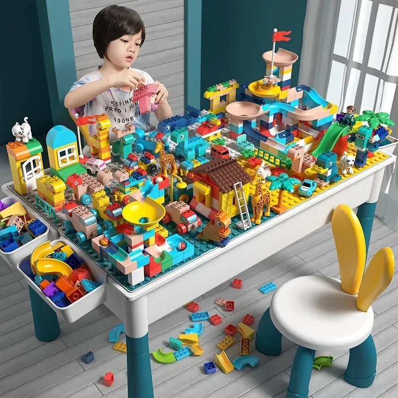 ToylinX Children's Building Blocks Table Desk Chairs Set