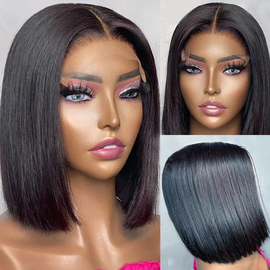 Brazilian Remy 13x6 Bob Human Hair Front Wigs