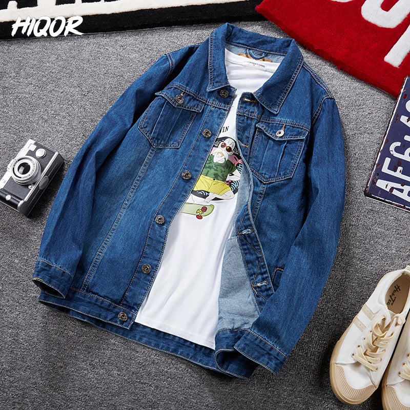 HIQOR Oversize Denim Jacket Male 8xl Men's Fashion
