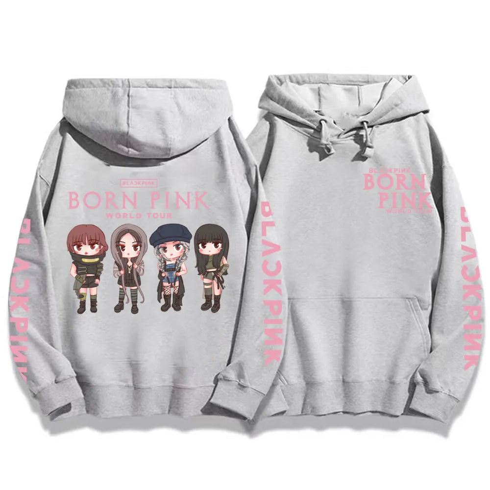 Kpop Born Pink Sweatshirts y2k Cute Graphic Printed