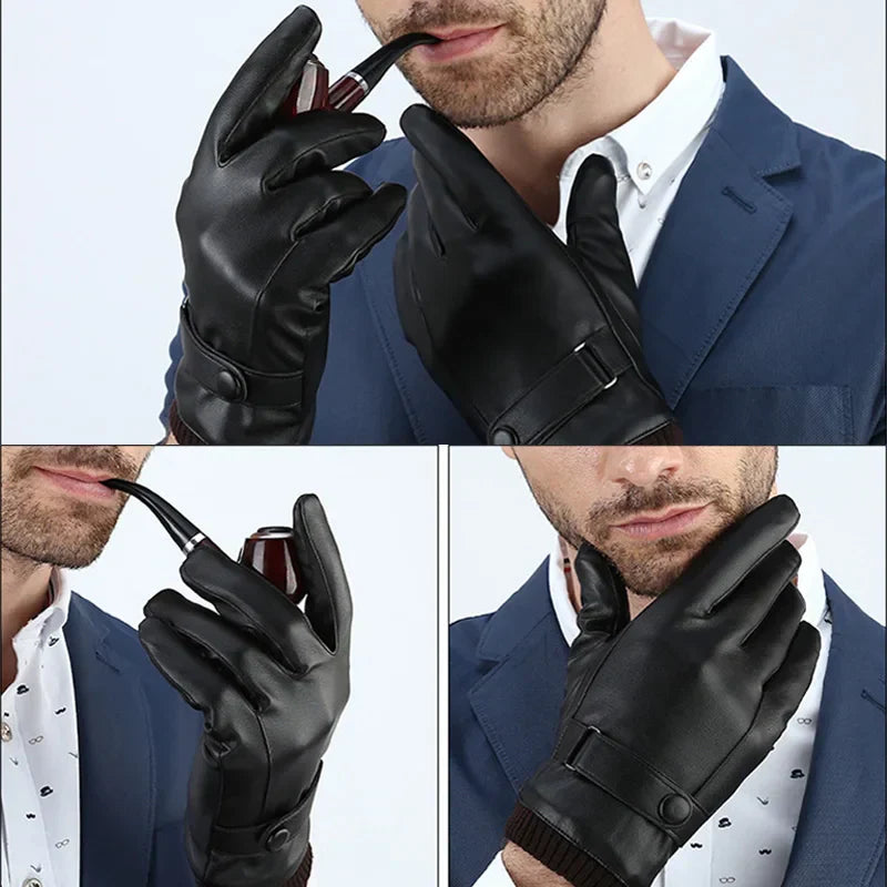 Men's Gloves Black Winter Mittens Keep Warm Touch